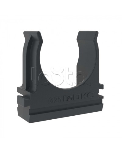 Держатель с защелкой D=25 (Черный) DKC (51025N) в Якутске Держатели, клипсы, скобы Pintop.ru